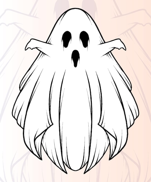 Monochrome Ghost Illustration