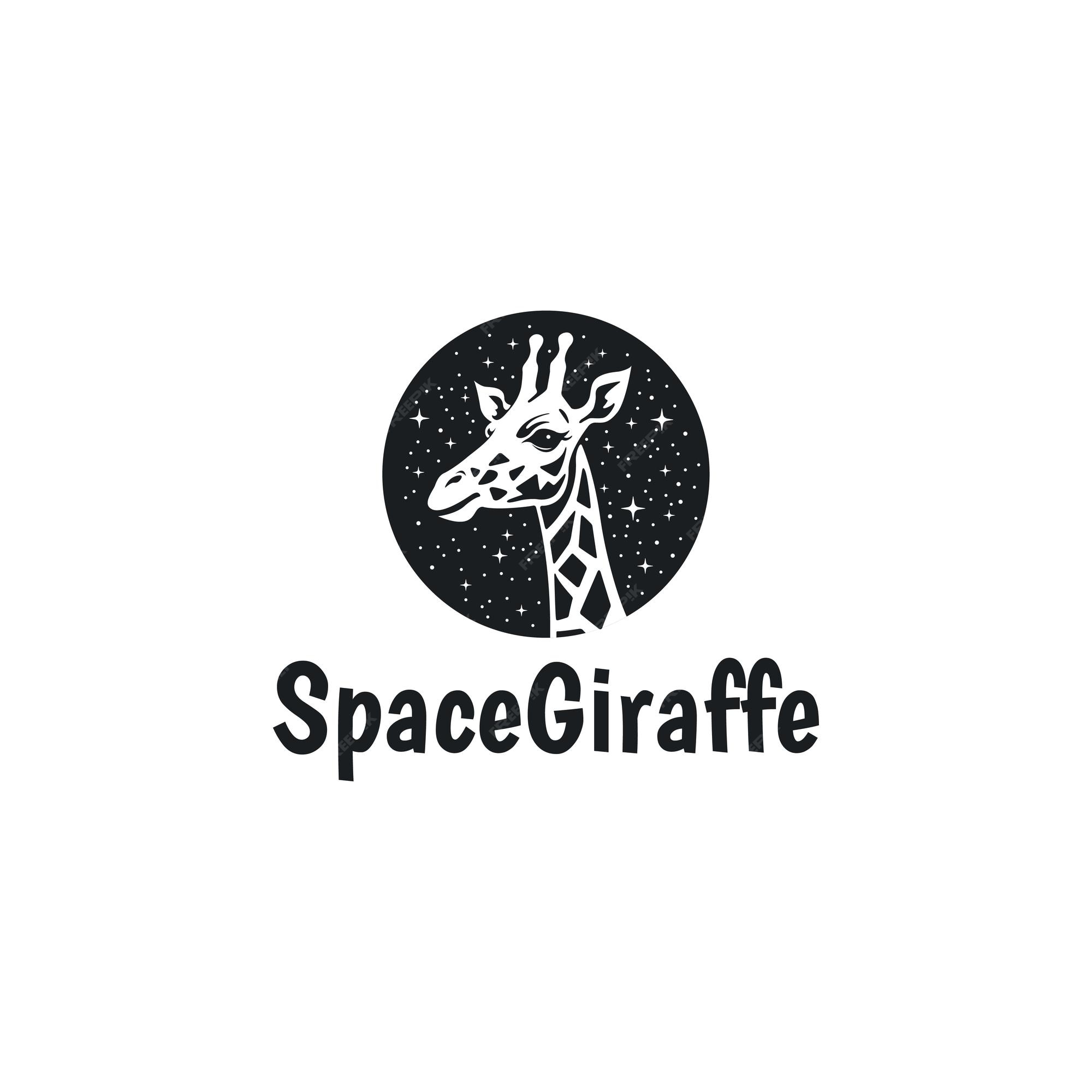 Premium Vector | Monochrome giraffe head icon logo design template