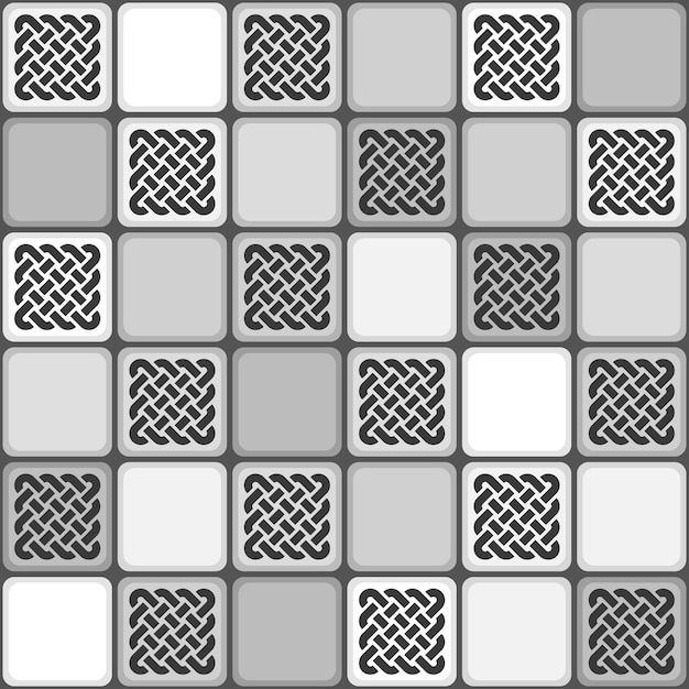 Vector monochrome gray tile seamless pattern