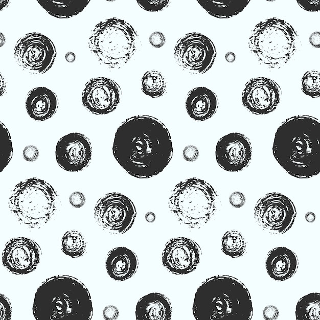 Monochrome grunge scratched circles pattern