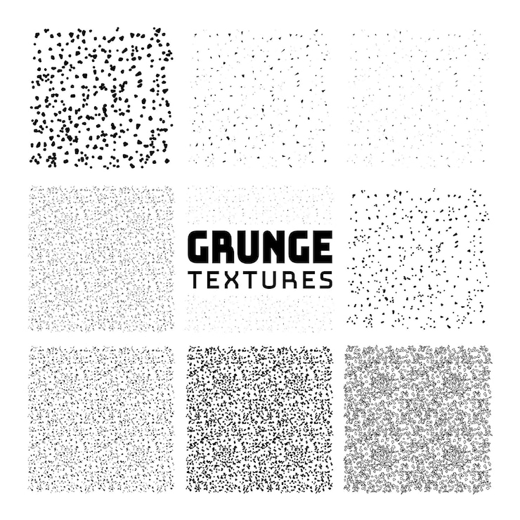 Vector monochrome grunge textures
