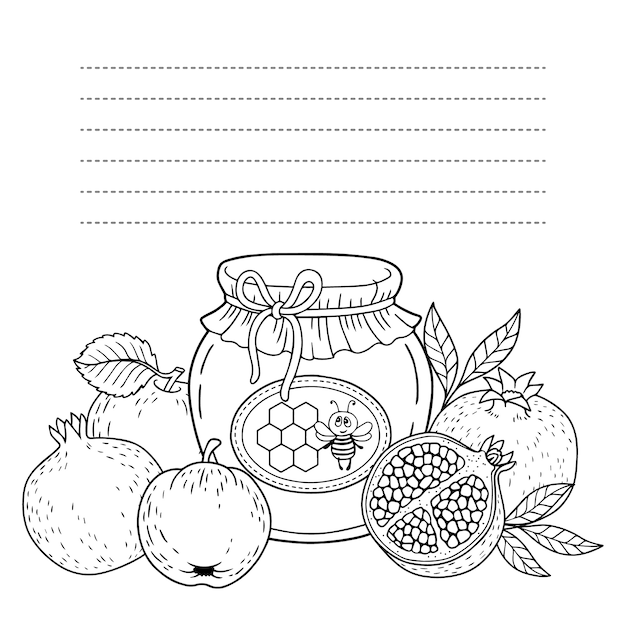 Monochrome honey jar illustration