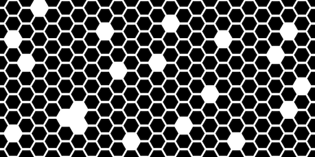 Monochrome honeycomb with hollows simple seamless pattern