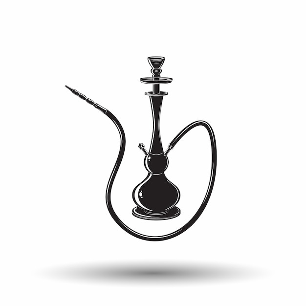 Monochrome hookah icon, sign of hookah isolated