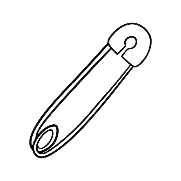 Premium Vector | Monochrome image closed safety pin vector cartoon