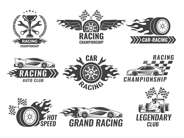 Monochrome labels and badges of sport labels.