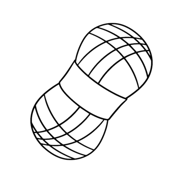 Монохромный большой моток пряжи для вязания векторного мультфильма
