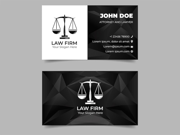 Monochrome Law Firm Business Card Template
