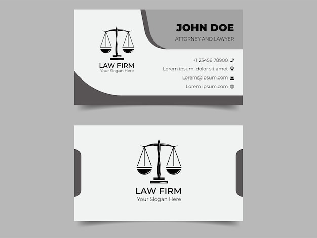 Vector monochrome law firm business card template