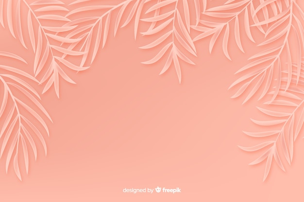 Monochrome leaves background in paper style