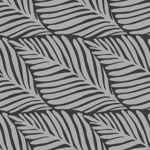 Monochrome leaves jungle tropical pattern