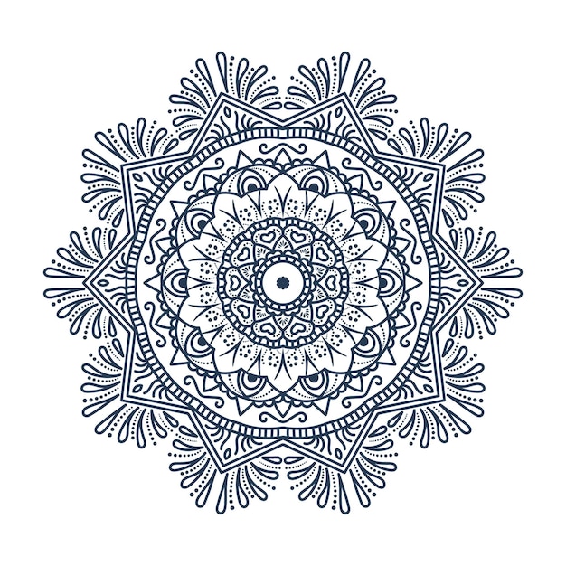 Vector monochrome mandala for coloring page