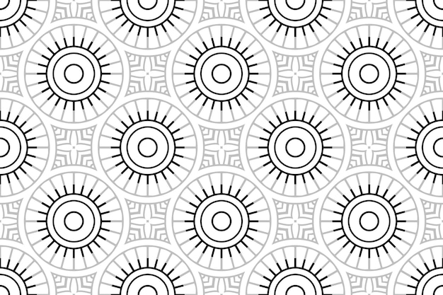 Monocromatico mandala seamless pattern