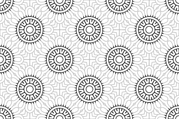 Monocromatico mandala seamless pattern