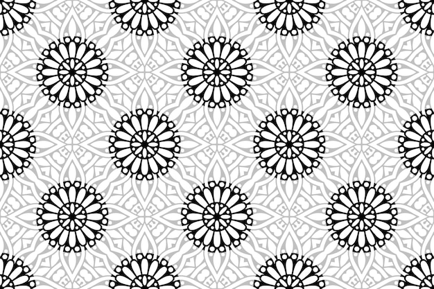 Monocromatico mandala seamless pattern