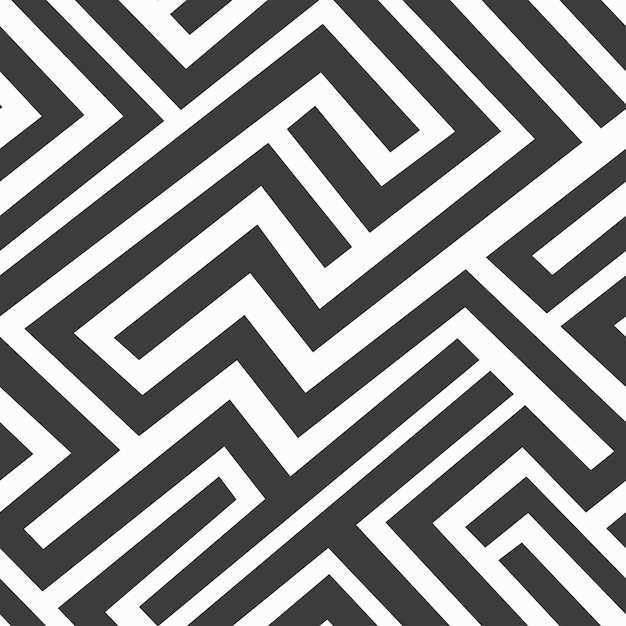 Monochrome maze seamless pattern