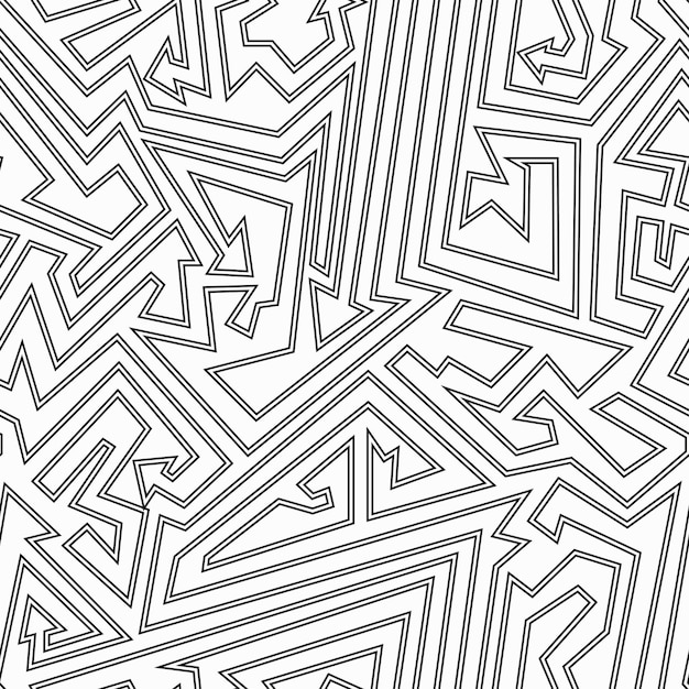 Monochrome maze seamless pattern