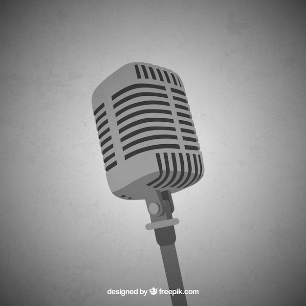 Monochrome microphone vector image