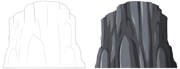 Vector monochrome mountain vector illustration