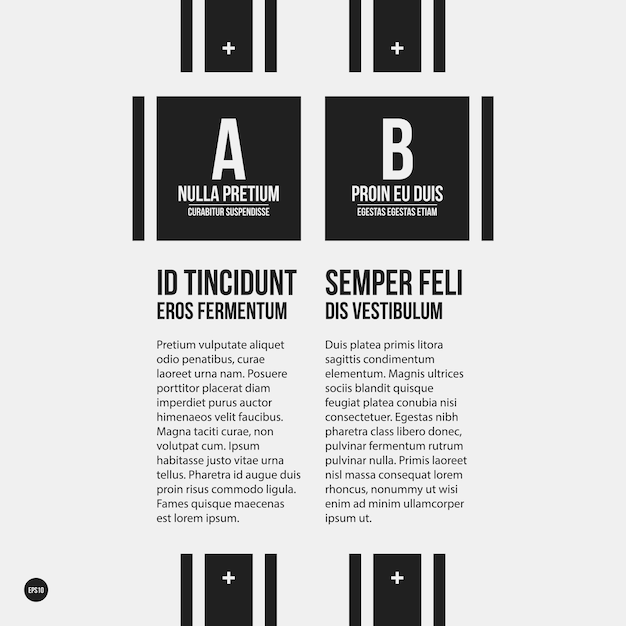 Vector monochrome options template in strict contrast style. useful for presentations and web design.