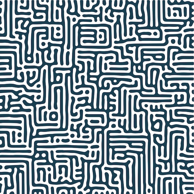 Vector monochrome organic abstract lines turing pattern background