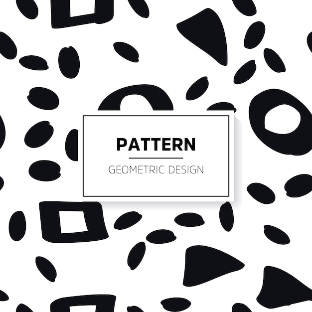 Monochrome pattern with hand drawn forms