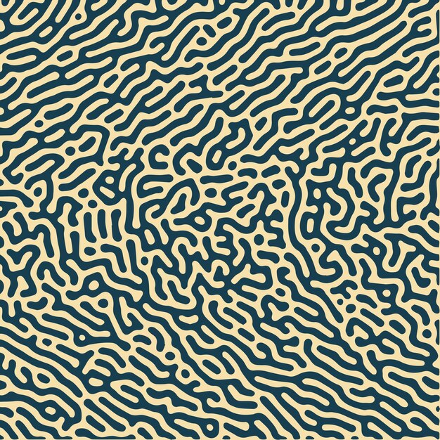 Monochrome reaction diffusion Organic wavy line shapes abstract turing pattern background