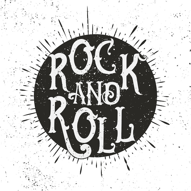 Monochrome rock music illustration