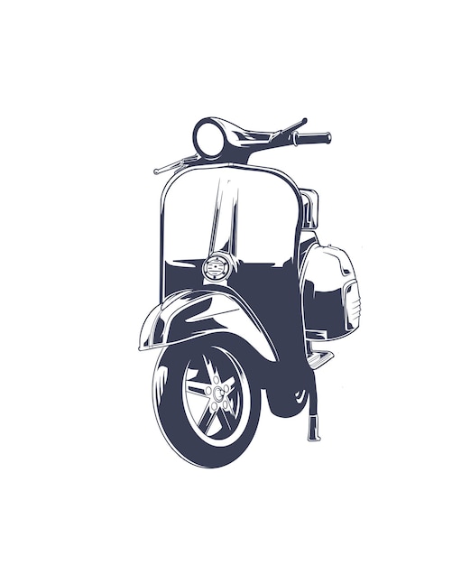 Vettore scooter monocromatico