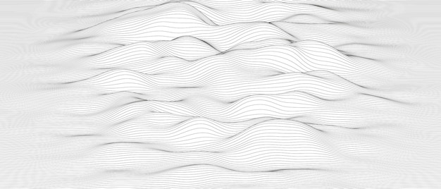 Monochrome sound line waves abstract background