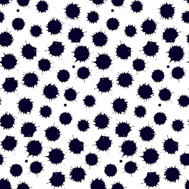 Monochrome spot blob blot seamless pattern vector