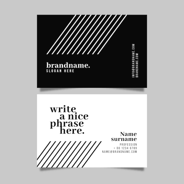 Vector monochrome template for business cards