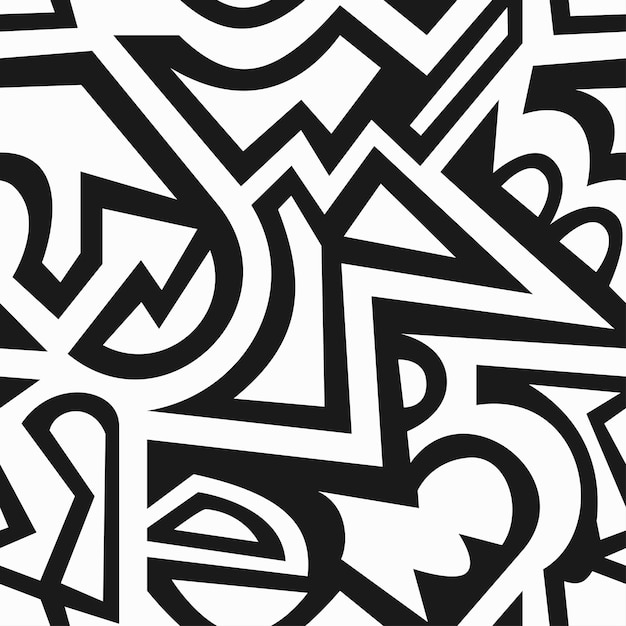 Monochrome tribal seamless pattern