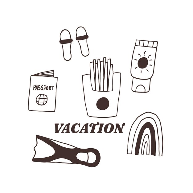 Vector monochrome vakantie item