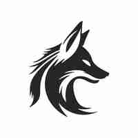 Vector monochrome vector logo with the image of a fox