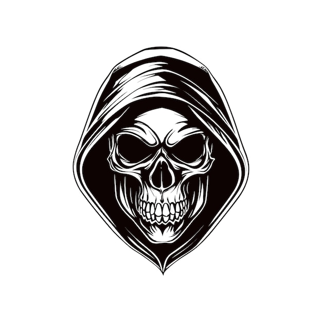 Vector monochrome vintage skull