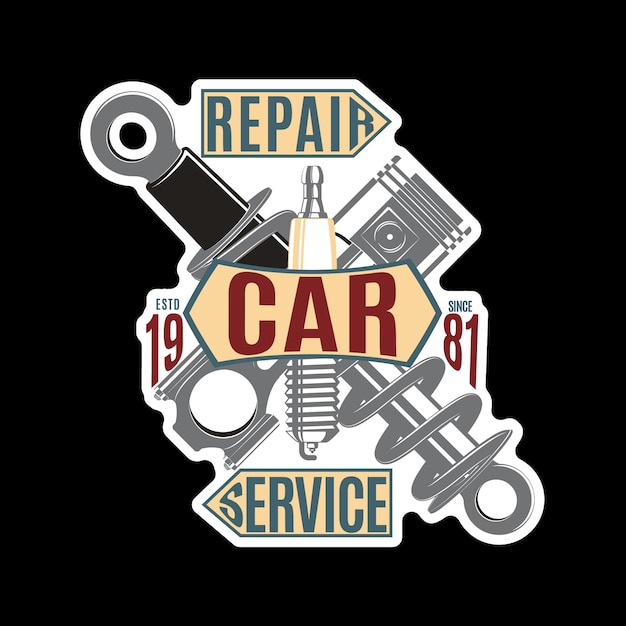 Monochroom auto reparatie service logo