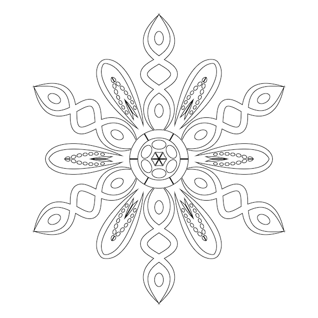 Monochroom cirkelvormig geometrisch ornament Ronde mandala