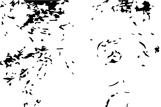 Monochroom Grunge Achtergrond Abstract Zwart-wit patroon met gekraste lijnen Vlekken en Blobs