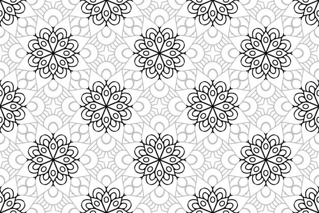 Monochroom mandala naadloos patroon