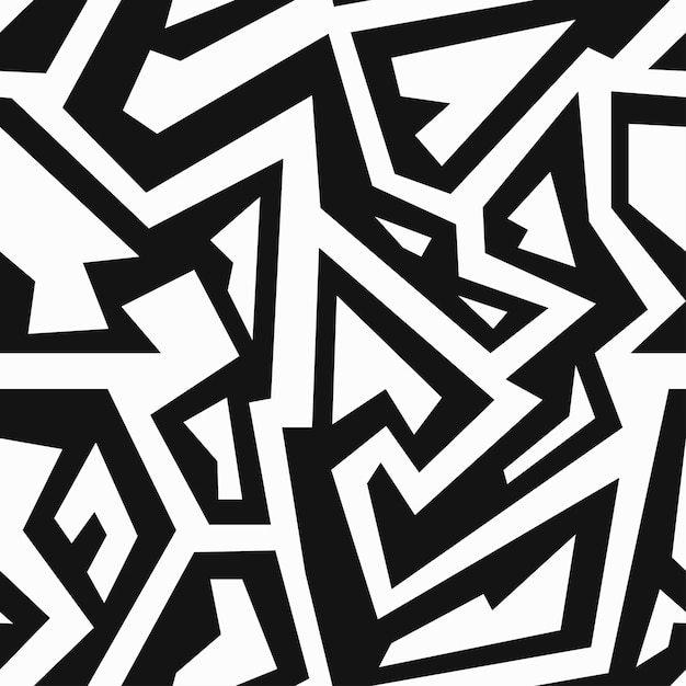 Monochroom retro geometrisch naadloos patroon