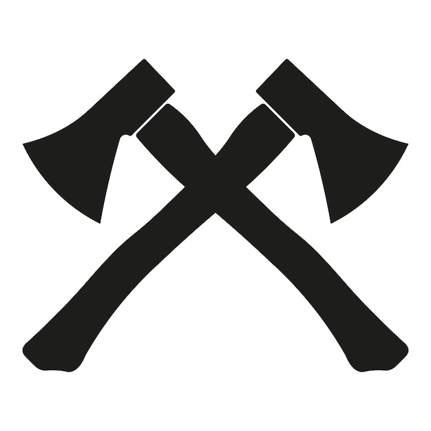 Monochroom vector embleem houten bijl