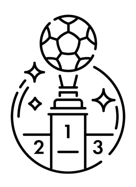 monocolor pictogram voetbalbeker op het podium in cirkel