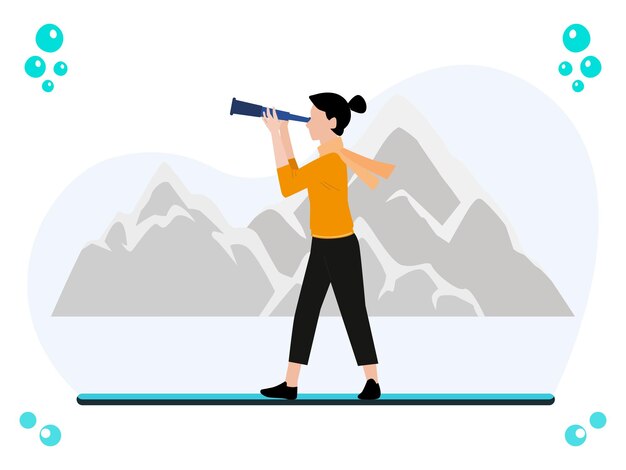 Monocular Concept Illustration Stylish and Beautiful