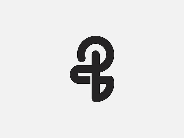 Vettore monogramma 2b lettera tipografia logo design
