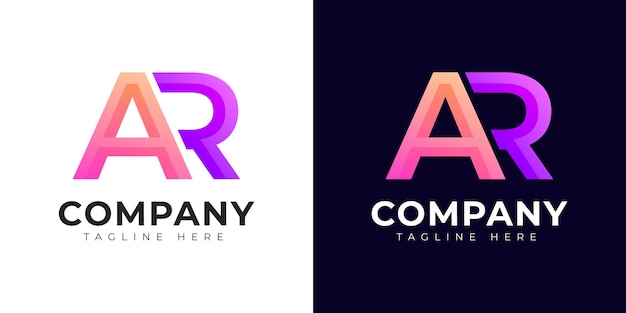 Monogram a ar en ra eerste letter logo-ontwerp