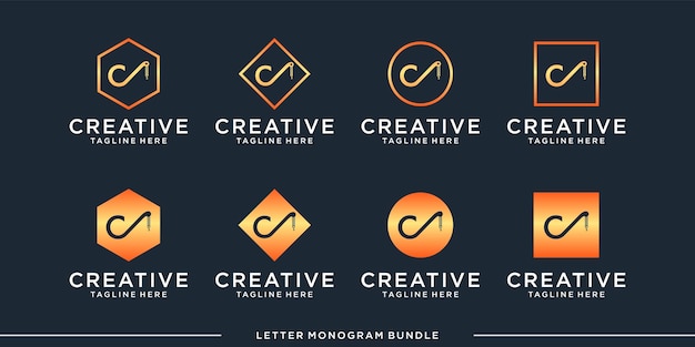 Monogram abstract initial c, logo design   template