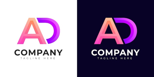 Vector monogram ad and da initial letter logo design