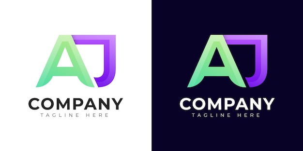 Monogram aj en ja eerste letter logo-ontwerp