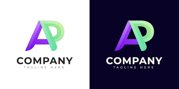 Monogram a ap and pa initial letter logo design